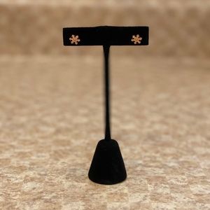 Cute rose gold tone snowflake earrings